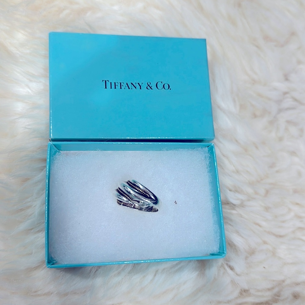 Tiffany and co. Shrimp dome ring silver&gold 6 - Picture 1 of 5